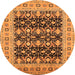 Round Oriental Orange Industrial Rug, urb3123org