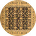 Round Oriental Brown Industrial Rug, urb3123brn