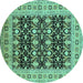 Round Oriental Turquoise Industrial Rug, urb3123turq