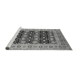 Sideview of Machine Washable Oriental Gray Industrial Rug, wshurb3123gry
