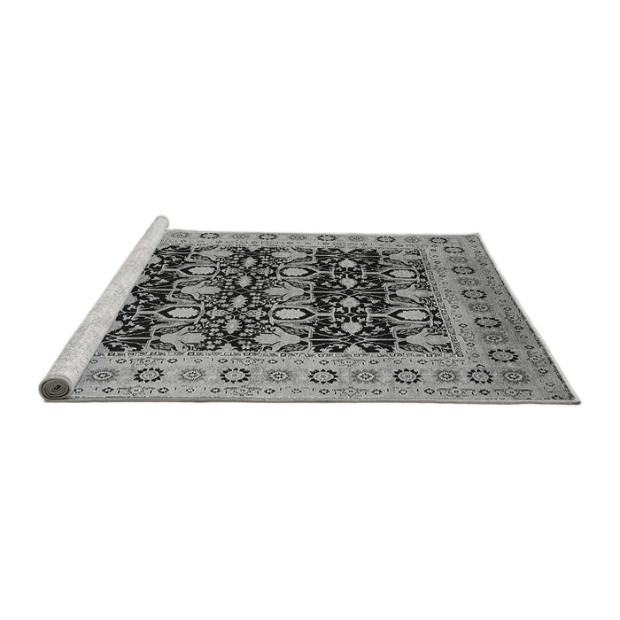 Sideview of Machine Washable Oriental Gray Industrial Rug, wshurb3123gry