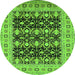 Round Oriental Green Industrial Rug, urb3123grn