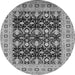 Round Oriental Gray Industrial Rug, urb3123gry