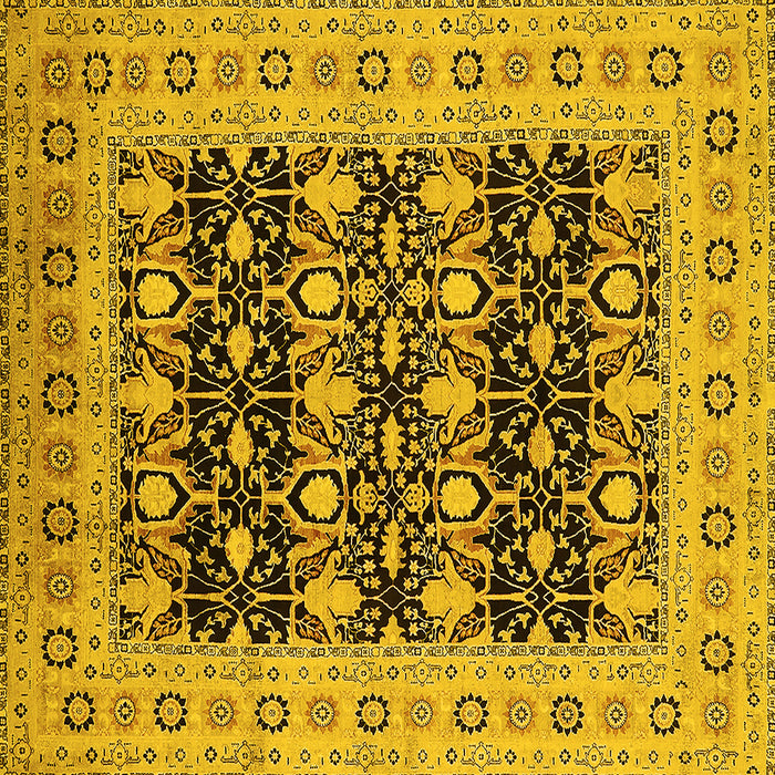 Square Oriental Yellow Industrial Rug, urb3123yw