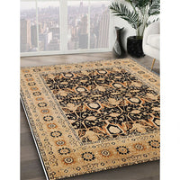 Mid-Century Modern Sangria Brown Oriental Rug, urb3123