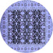 Round Oriental Blue Industrial Rug, urb3123blu