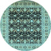 Round Oriental Light Blue Industrial Rug, urb3123lblu