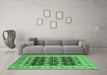 Machine Washable Oriental Emerald Green Industrial Area Rugs in a Living Room,, wshurb3123emgrn