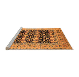Sideview of Machine Washable Oriental Orange Industrial Area Rugs, wshurb3123org
