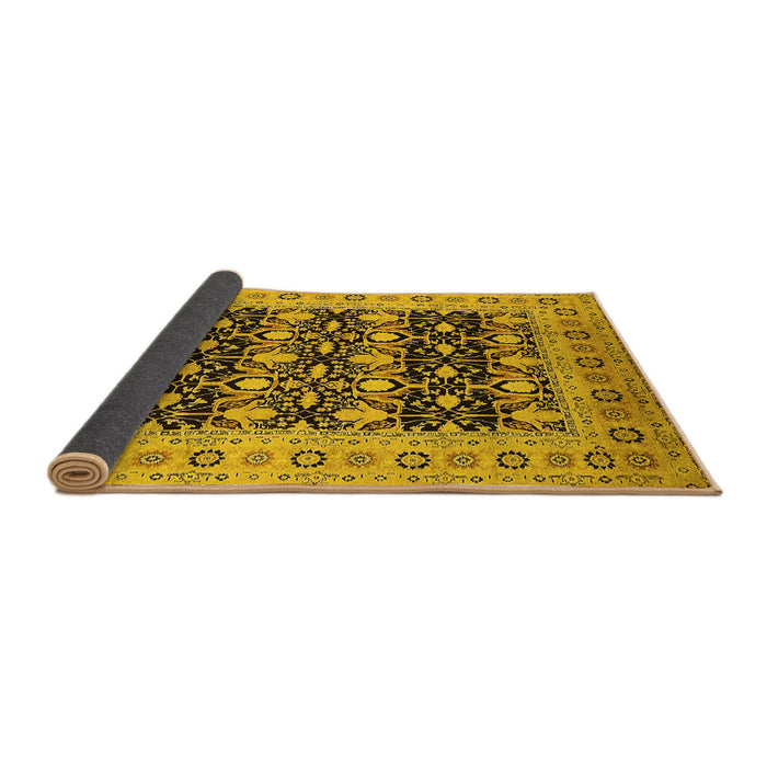 Sideview of Oriental Yellow Industrial Rug, urb3123yw