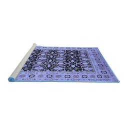Sideview of Machine Washable Oriental Blue Industrial Rug, wshurb3123blu