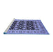 Sideview of Machine Washable Oriental Blue Industrial Rug, wshurb3123blu