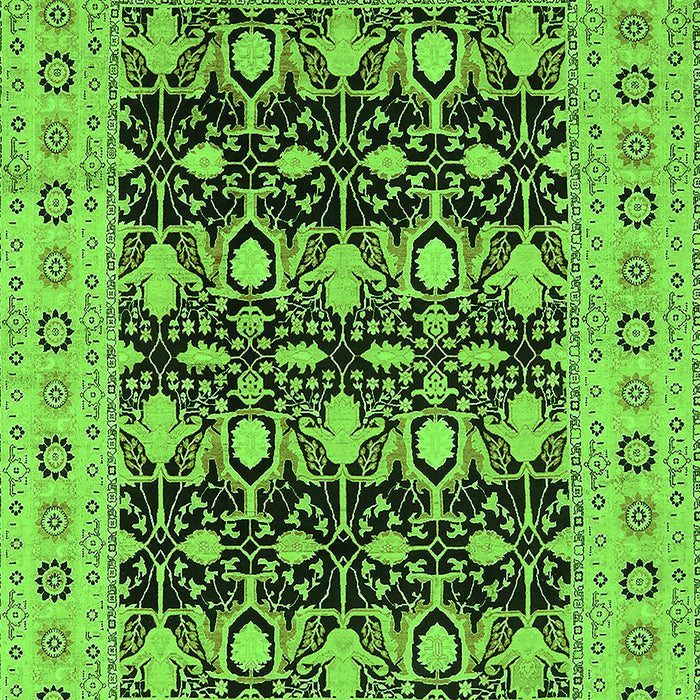 Machine Washable Oriental Green Industrial Area Rugs, wshurb3123grn