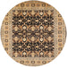 Round Machine Washable Industrial Modern Sangria Brown Rug, wshurb3123