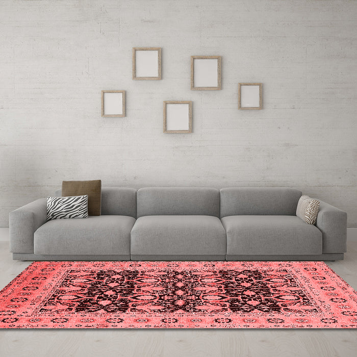 Industrial Red Washable Rugs