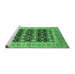 Sideview of Machine Washable Oriental Emerald Green Industrial Area Rugs, wshurb3123emgrn