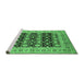 Sideview of Machine Washable Oriental Emerald Green Industrial Area Rugs, wshurb3123emgrn