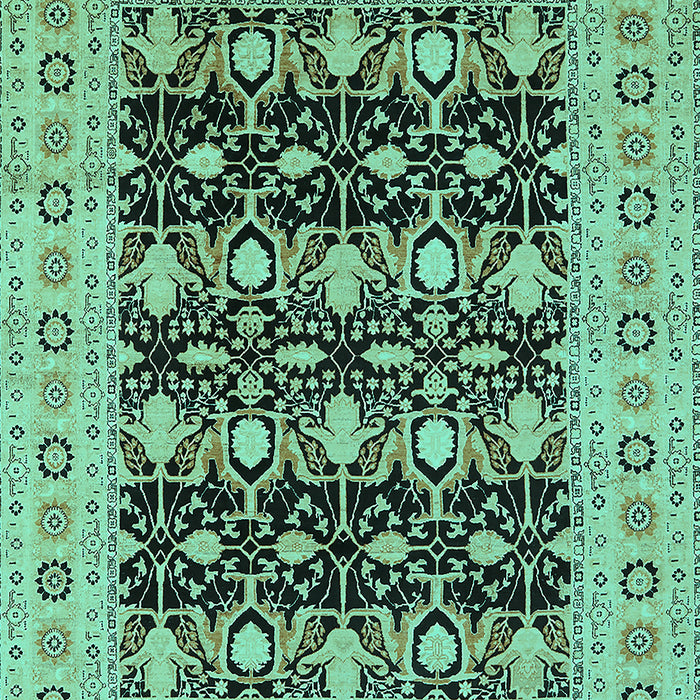 Machine Washable Oriental Turquoise Industrial Area Rugs, wshurb3123turq