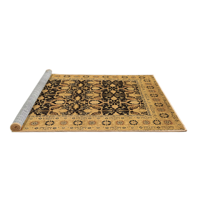 Sideview of Machine Washable Oriental Brown Industrial Rug, wshurb3123brn