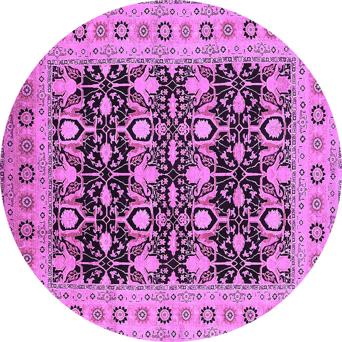 Round Machine Washable Oriental Purple Industrial Area Rugs, wshurb3123pur
