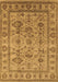 Machine Washable Oriental Brown Industrial Rug, wshurb3124brn