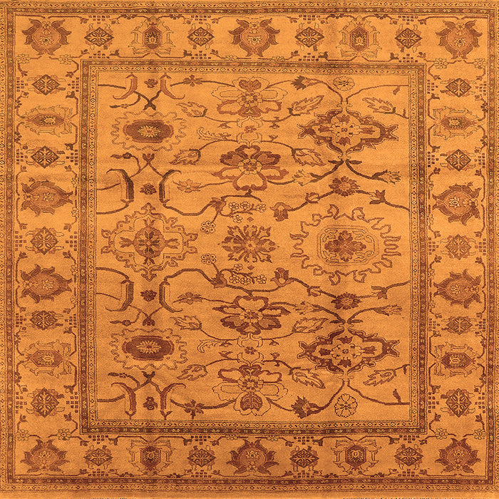 Square Oriental Orange Industrial Rug, urb3124org