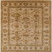 Square Mid-Century Modern Brown Sand Brown Oriental Rug, urb3124