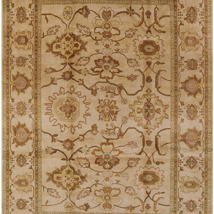 Mid-Century Modern Brown Sand Brown Oriental Rug, urb3124