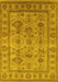 Machine Washable Oriental Yellow Industrial Rug, wshurb3124yw