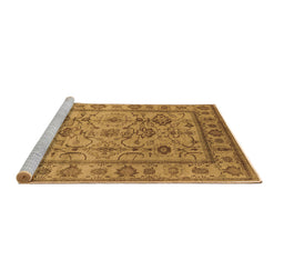 Sideview of Machine Washable Oriental Brown Industrial Rug, wshurb3124brn