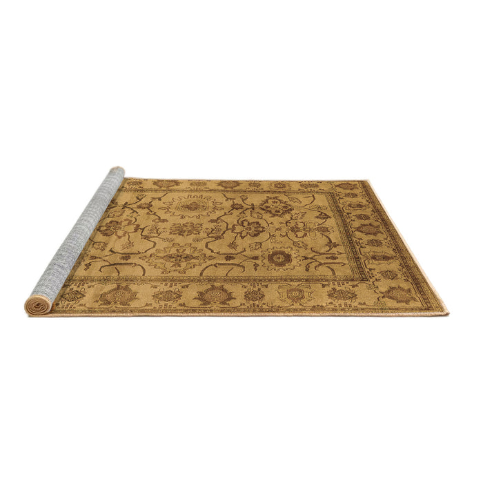 Sideview of Machine Washable Oriental Brown Industrial Rug, wshurb3124brn