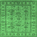 Square Oriental Emerald Green Industrial Rug, urb3124emgrn