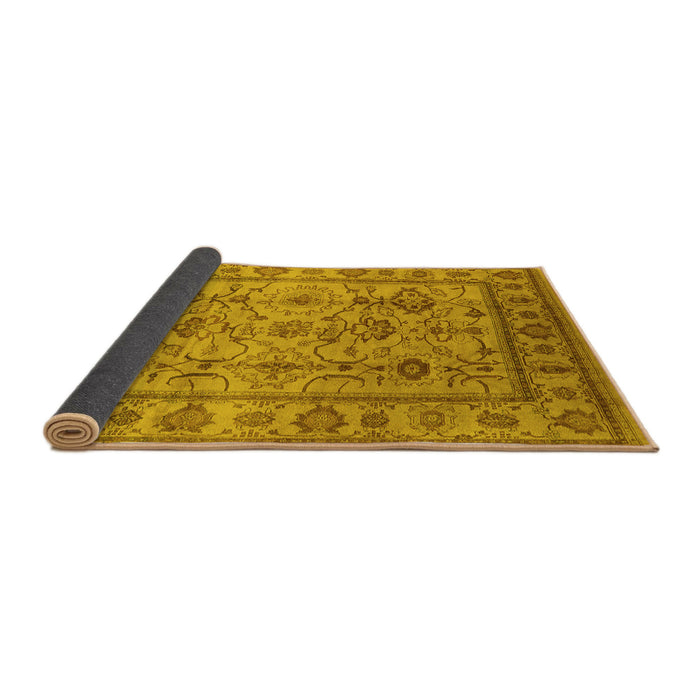 Sideview of Oriental Yellow Industrial Rug, urb3124yw