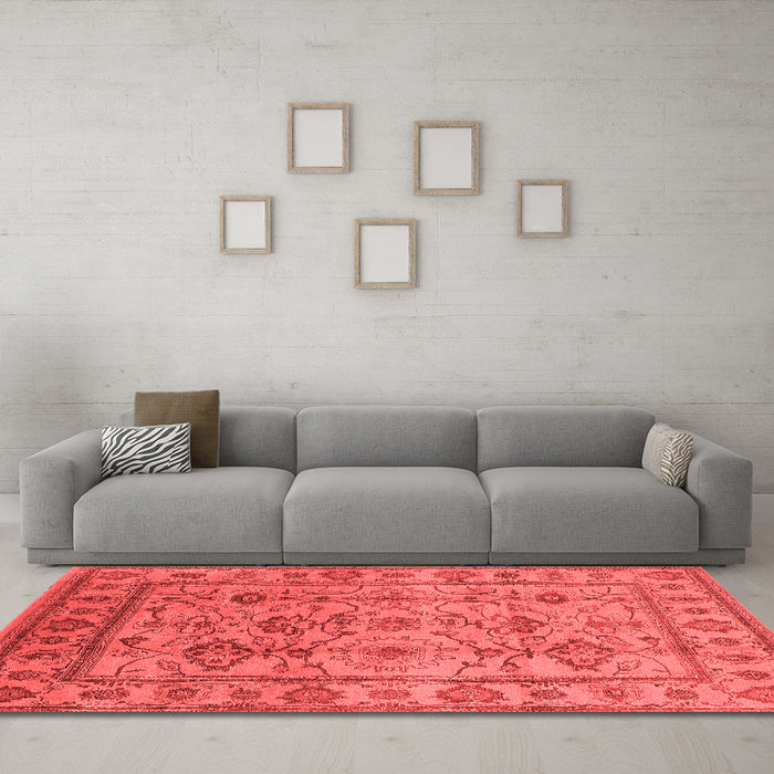 Industrial Red Washable Rugs