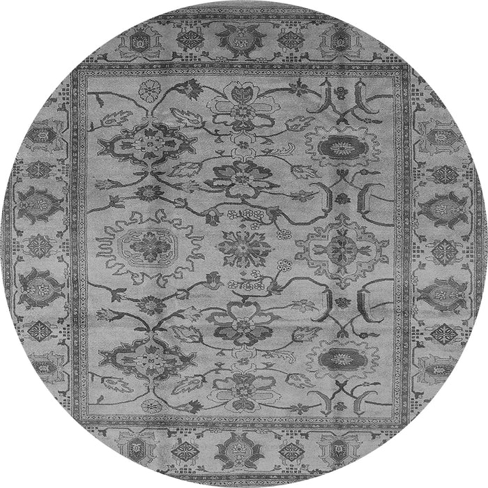 Round Oriental Gray Industrial Rug, urb3124gry