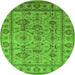 Round Oriental Green Industrial Rug, urb3124grn