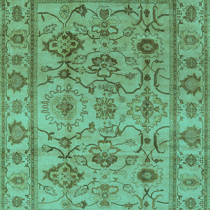 Machine Washable Oriental Turquoise Industrial Area Rugs, wshurb3124turq