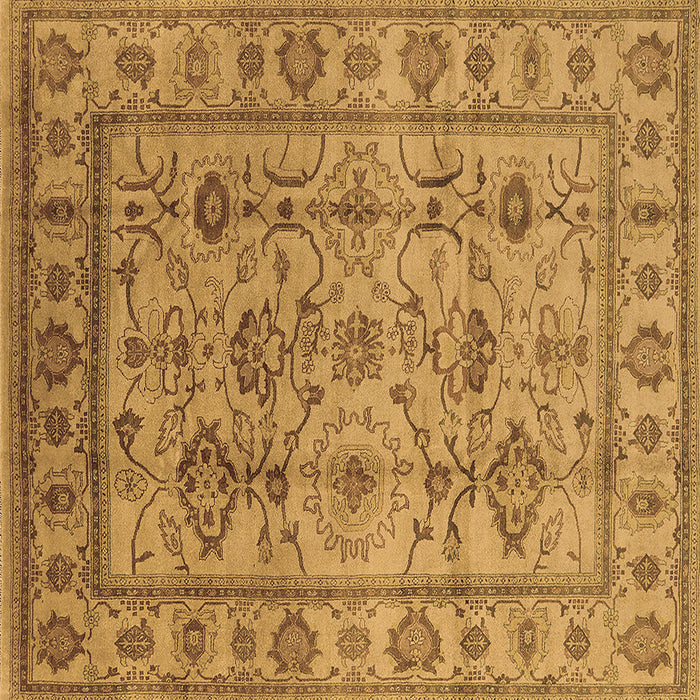 Square Machine Washable Oriental Brown Industrial Rug, wshurb3124brn
