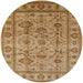 Round Mid-Century Modern Brown Sand Brown Oriental Rug, urb3124