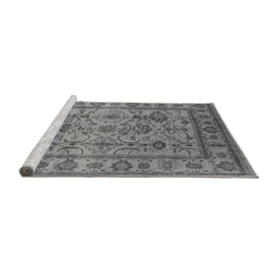 Sideview of Machine Washable Oriental Gray Industrial Rug, wshurb3124gry