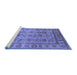 Sideview of Machine Washable Oriental Blue Industrial Rug, wshurb3124blu