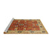 Sideview of Machine Washable Industrial Modern Red Rug, wshurb3125