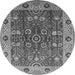 Round Oriental Gray Industrial Rug, urb3125gry