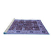 Sideview of Machine Washable Oriental Blue Industrial Rug, wshurb3125blu