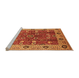 Sideview of Machine Washable Oriental Orange Industrial Area Rugs, wshurb3125org