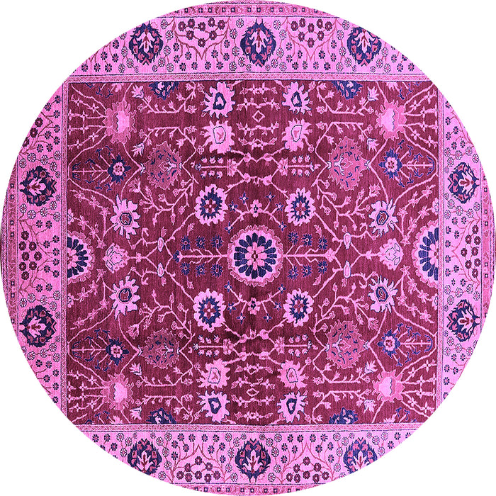 Round Oriental Purple Industrial Rug, urb3125pur