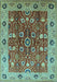 Machine Washable Oriental Light Blue Industrial Rug, wshurb3125lblu