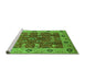 Sideview of Machine Washable Oriental Green Industrial Area Rugs, wshurb3125grn