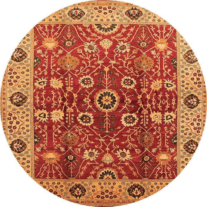 Round Oriental Orange Industrial Rug, urb3125org