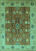 Machine Washable Oriental Turquoise Industrial Area Rugs, wshurb3125turq